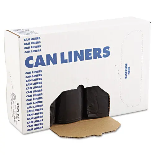 Low Density Repro Can Liners, 60 Gal, 1.6 Mil, 38" X 58", Black, 100-Carton 1