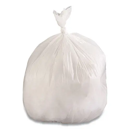 Low-Density Waste Can Liners, 33 Gal, 0.6 Mil, 33 X 39, White, 6 Rolls Of 25 Bags 1