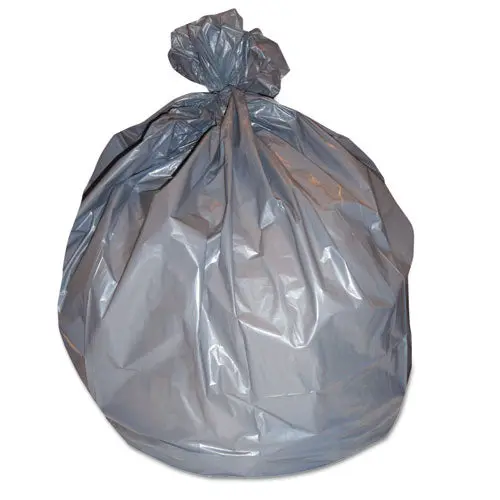 Low-Density Waste Can Liners, 60 Gal, 1.1 Mil, 38" X 58", Gray, 100-Carton 1