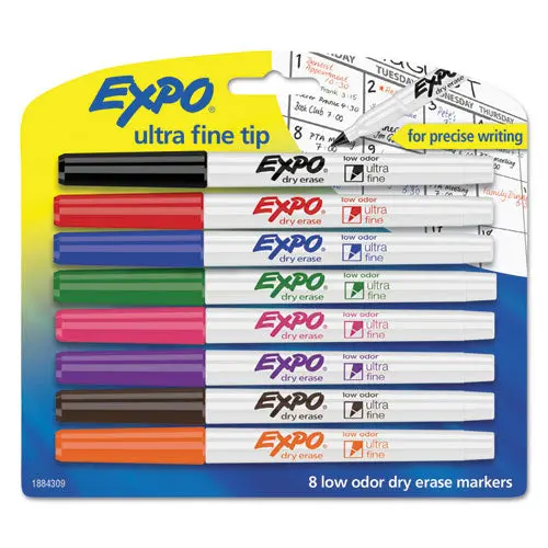 Low-Odor Dry-Erase Marker, Extra-Fine Needle Tip, Assorted Colors, 8-Set 1