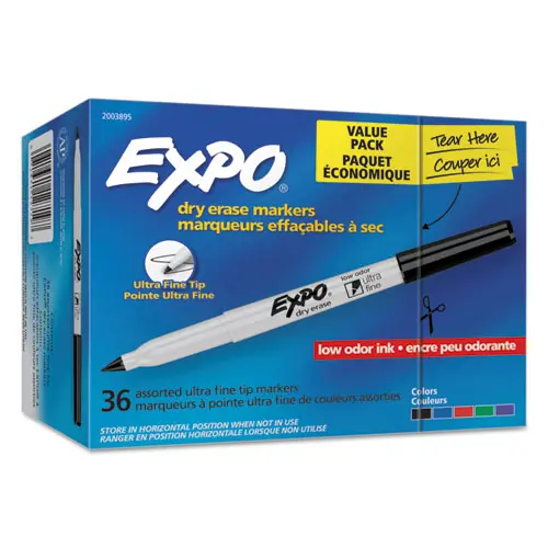 Low-Odor Dry Erase Marker Office Pack, Extra-Fine Needle Tip, Assorted Colors, 36-Pack 1