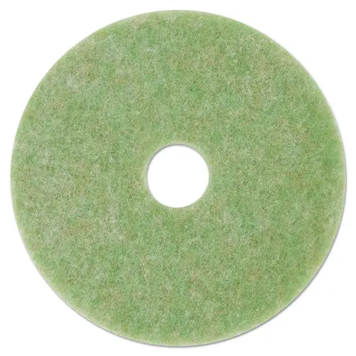 Low-Speed Topline Autoscrubber Floor Pads 5000, 13" Diameter, Green-Amber, 5-Ct 1