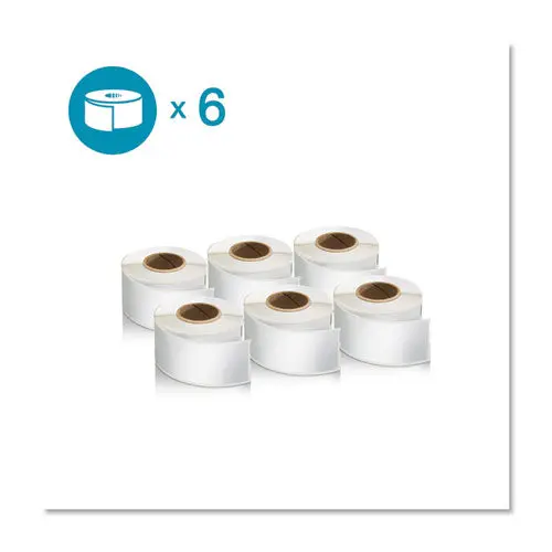 Lw 1-Up File Folder, 0.56" X 3.43", White, 130-Roll, 6 Rolls-Pack 1
