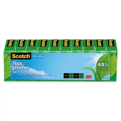 Magic Greener Tape, 1" Core, 0.75" X 75 Ft, Clear, 10-Pack 1