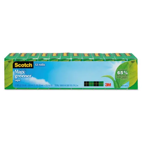 Magic Greener Tape, 1" Core, 0.75" X 75 Ft, Clear, 12-Pack 1
