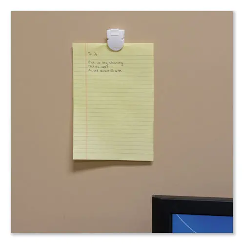 Magnetic-Adhesive Clips, 0.25", White, 20-Box 1