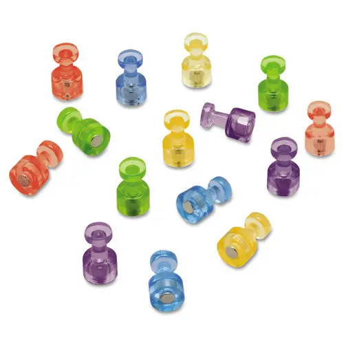 Magnetic "Push Pins", 3-4" Dia, Assorted Colors, 20-Pack 1