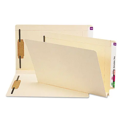 Manila End Tab 2-Fastener Folders With Reinforced Tabs, 1.5" Expansion, Straight Tab, Legal Size, 14 Pt. Manila, 50-Box 1