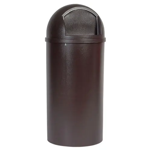Marshal Classic Container, Round, Polyethylene, 25 Gal, Brown 1