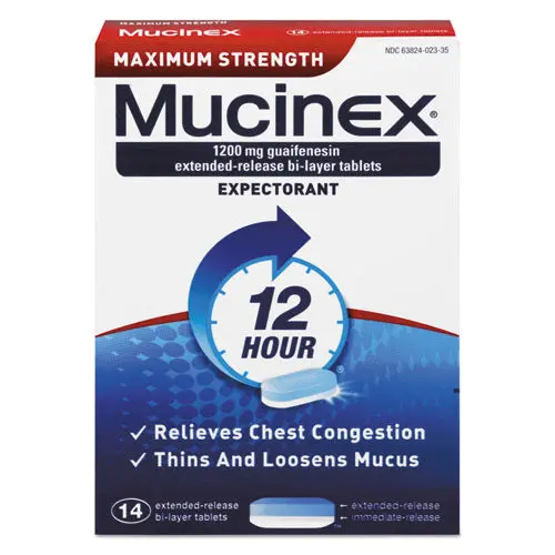 Maximum Strength Expectorant, 14 Tablets-Box 1