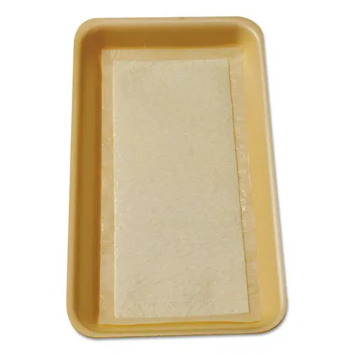Meat Tray Pads, 6W X 4.5D, White-Yellow, 1,000-Carton 1