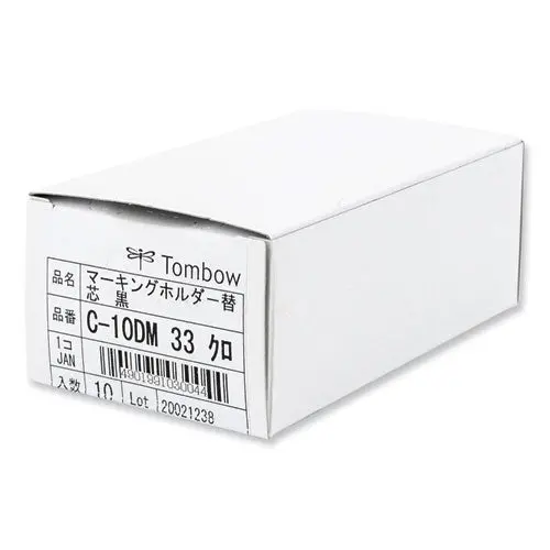 Mechanical Wax-Based Marking Pencil Refills. 4.4 Mm, Black, 10/Box 1
