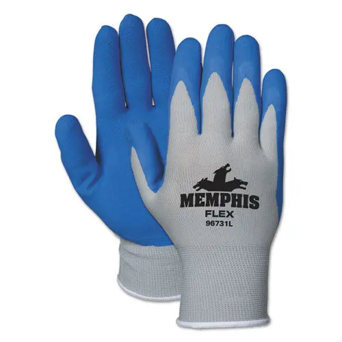 Memphis Flex Seamless Nylon Knit Gloves, X-Large, Blue-Gray, Pair 1