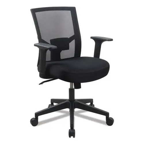 Mesh Back Fabric Task Chair, Supports Up To 275 Lb, 17.32" To 21.1" Seat Height, Black Seat, Black Back 1