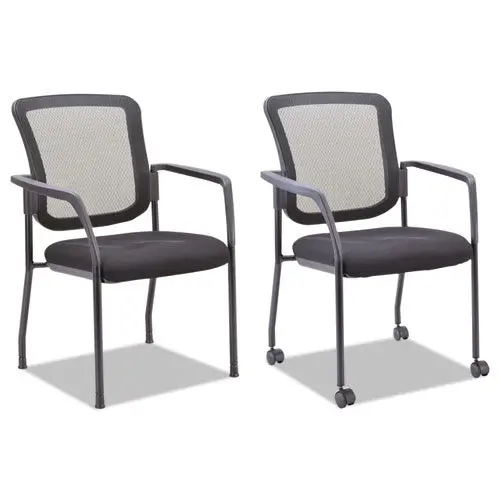 Mesh Guest Stacking Chair, Supports Up To 275 Lbs., Black Seat-Black Back, Black Base 1