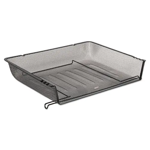 Mesh Stacking Side Load Tray, 1 Section, Letter Size Files, 14.25" X 10.13" X 2.75", Black 1