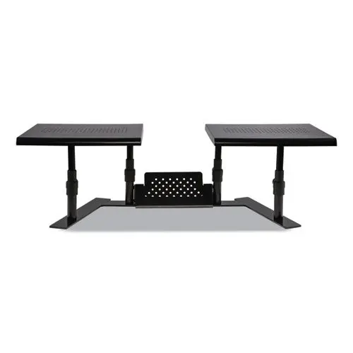 Metal Art Ergotwin Dual Monitor Stand, 25.6 To 33.1 X 12.6 X 6.2 To 8.6, Black, Supports 20 Lb-Shelf 1