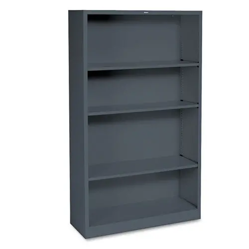 Metal Bookcase, Four-Shelf, 34-1-2W X 12-5-8D X 59H, Charcoal 1