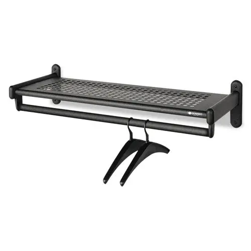 Metal Wall Shelf Rack, Powder Coated Textured Steel, 48W X 14.5D X 6H, Black 1