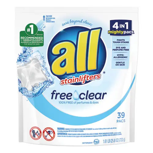 Mighty Pacs Free And Clear Super Concentrated Laundry Detergent, 39-Pack 1