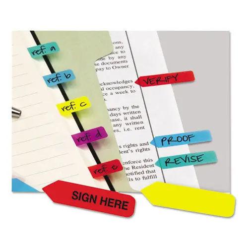 Mini Arrow Page Flags, Blue-Mint-Purple-Red-Yellow, 154 Flags-Pack 1
