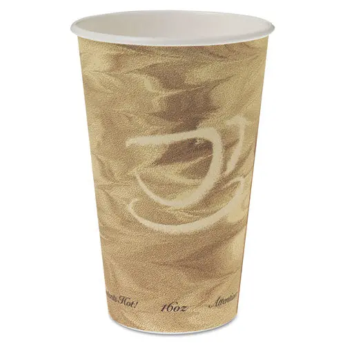 Mistique Hot Paper Cups, 16Oz, Brown, 50-Sleeve, 20 Sleeves-Carton 1