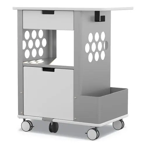 Mobile Storage Cart, 28W X 20D X 33.5H, White, 150-Lb Capacity 1
