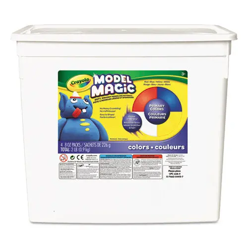 Model Magic Modeling Compound, 8 Oz Each Blue-Red-White-Yellow, 2Lbs. 1