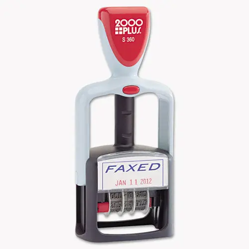 Model S 360 Two-Color Message Dater, 1.75 X 1, "Faxed," Self-Inking, Blue-Red 1