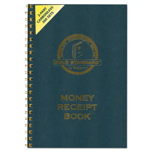 Money Receipt Book, 7 X 2 3-4, Carbonless Duplicate, Twin Wire, 300 Sets-Book 1