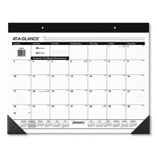 Monthly Refillable Desk Pad, 22 X 17, White, 2021 1