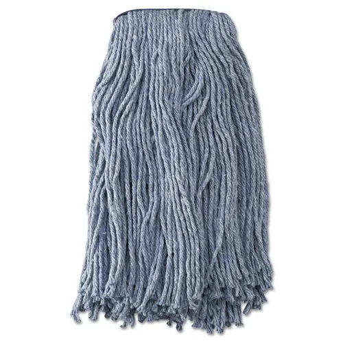Mop Head, Standard Head, Cotton-Synthetic Fiber, Cut-End, #20, Blue, 12-Carton 1