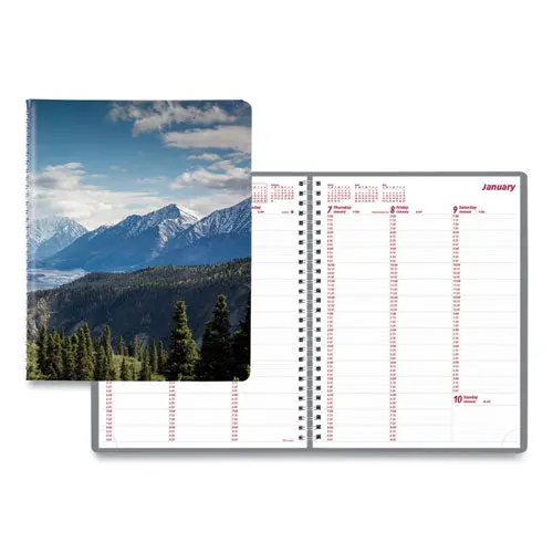 Mountains Weekly Appointment Book, 11 X 8.5, Blue-Green-Black, 2021 1
