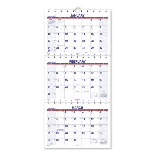 Move-A-Page Three-Month Wall Calendar, 12 X 27, Move-A-Page, 2021 1