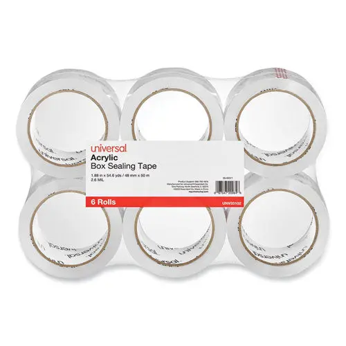 Moving And Storage Packing Tape, 3" Core, 1.88" X 54.6 Yd, Clear, 6/Pack 1