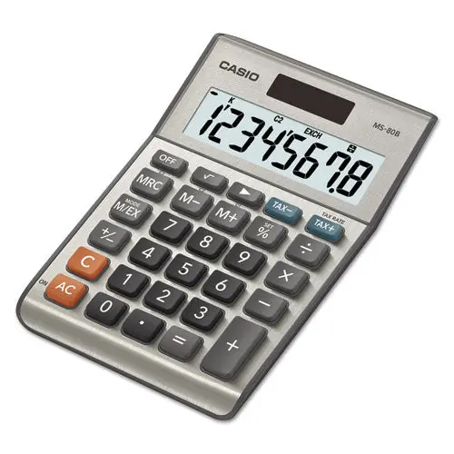 Ms-80B Tax And Currency Calculator, 8-Digit Lcd 1