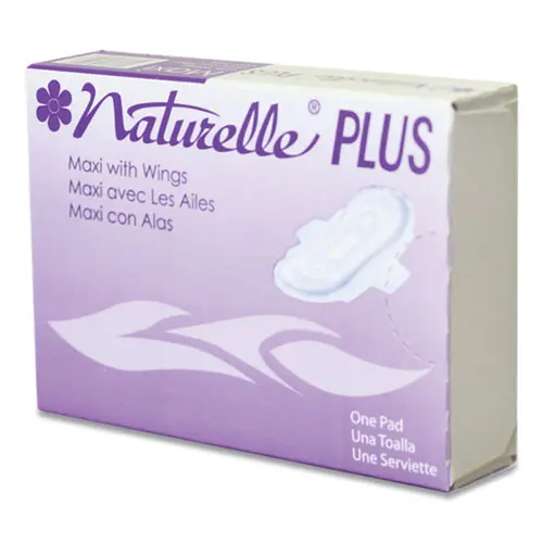 Naturelle Maxi Pads Plus, #4 With Wings, 250 Individually Wrapped-Carton 1