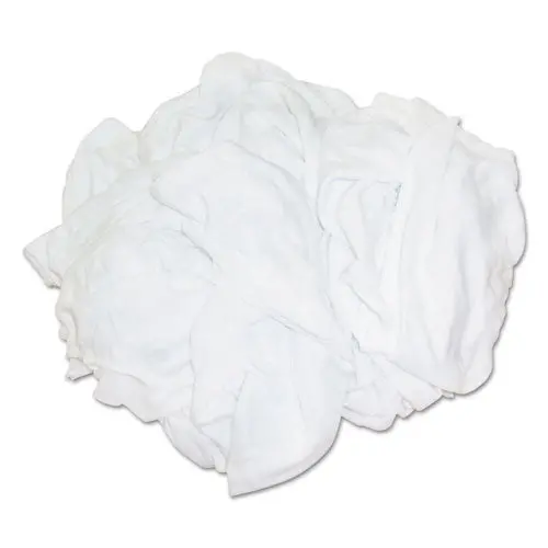 New Bleached White T-Shirt Rags, Multi-Fabric, 25 Lb Polybag 1