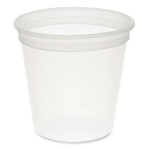 Newspring Delitainer Microwavable Container, 24 Oz, 4.55 X 4.55 X 4.35, Clear, Plastic, 480/Carton 1