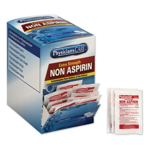 Non Aspirin Acetaminophen Medication, Two-Pack, 50 Packs-Box 1