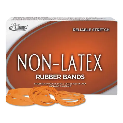 Non-Latex Rubber Bands, Size 33, 0.04" Gauge, Orange, 1 Lb Box, 720-Box 1