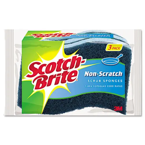 Non-Scratch Multi-Purpose Scrub Sponge, 4 2-5 X 2 3-5, Blue, 3-Pack 1