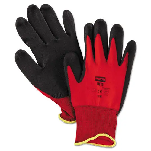 Northflex Red Foamed Pvc Palm Coated Gloves, Medium 1