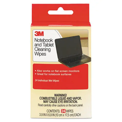 Notebook Screen Cleaning Wet Wipes, Cloth, 7 X 4, White, 24-Pack 1