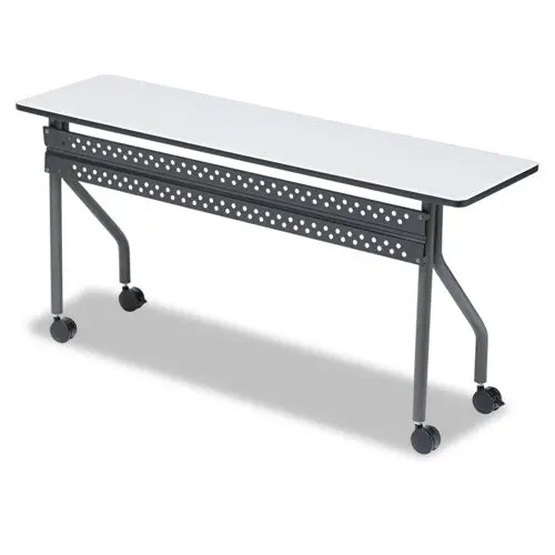Officeworks Mobile Training Table, 60W X 18D X 29H, Gray-Charcoal 1