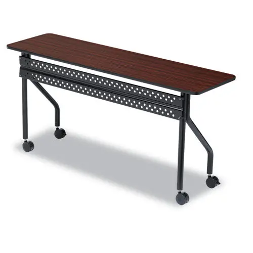 Officeworks Mobile Training Table, 60W X 18D X 29H, Mahogany-Black 1