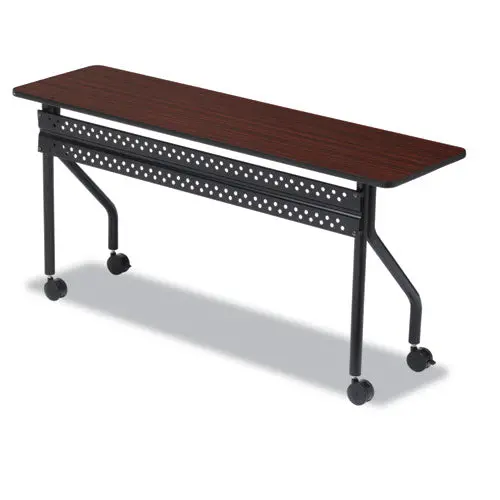 Officeworks Mobile Training Table, Rectangular, 72W X 18D X 29H, Mahogany-Black 1