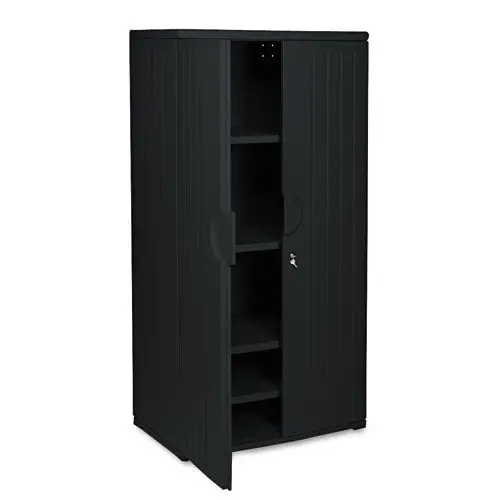 Officeworks Resin Storage Cabinet, 36W X 22D X 72H, Black 1