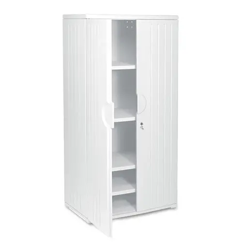 Officeworks Resin Storage Cabinet, 36W X 22D X 72H, Platinum 1