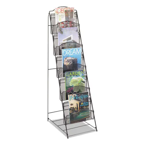 Onyx Magazine Floor Rack, 12.5W X 18.5D X 46H, Black 1